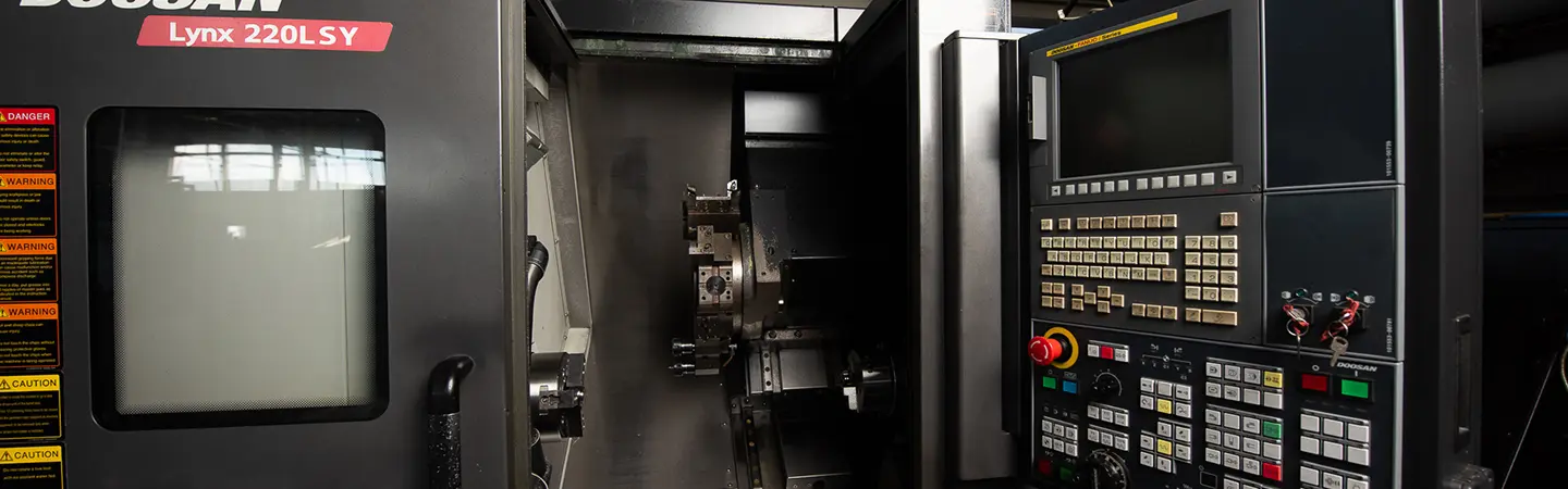 Industrial manufacturing equipment control panel for precision machining