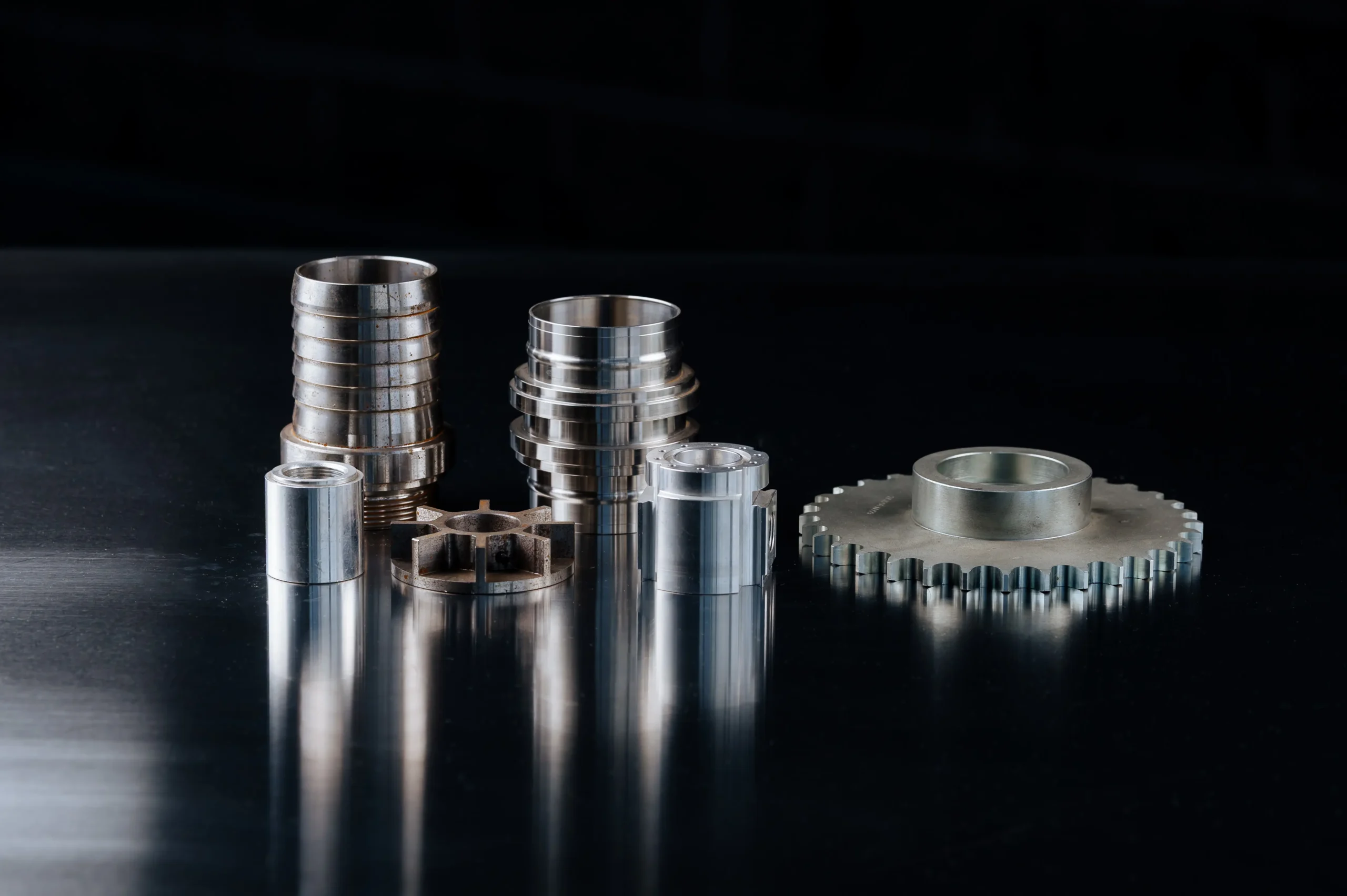 Cylindrical and gear components with fine detailing produced by Teters through CNC Turning & Milling technologies